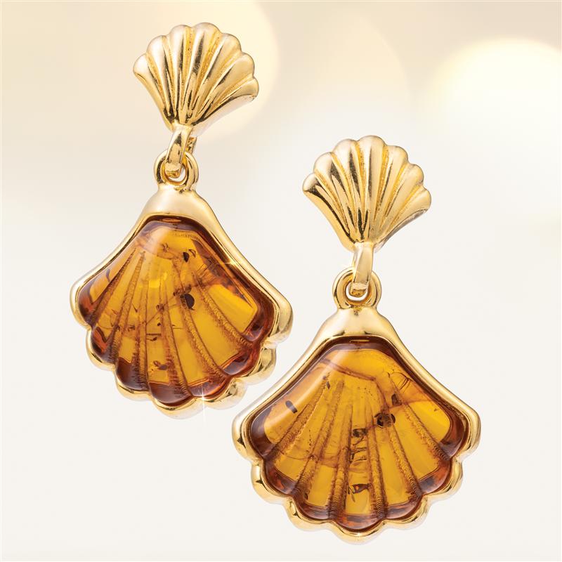 Santiago Amber Shell Necklace & Earrings
